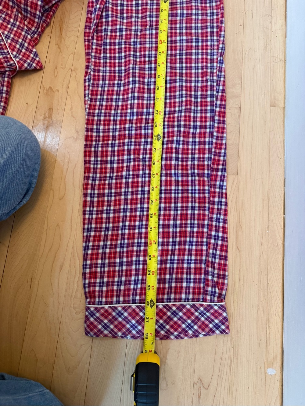 Victoria's Secret Red Plaid Pajama Set - Button-Up Top & Drawstring Pants cotton - Picture 8 of 15